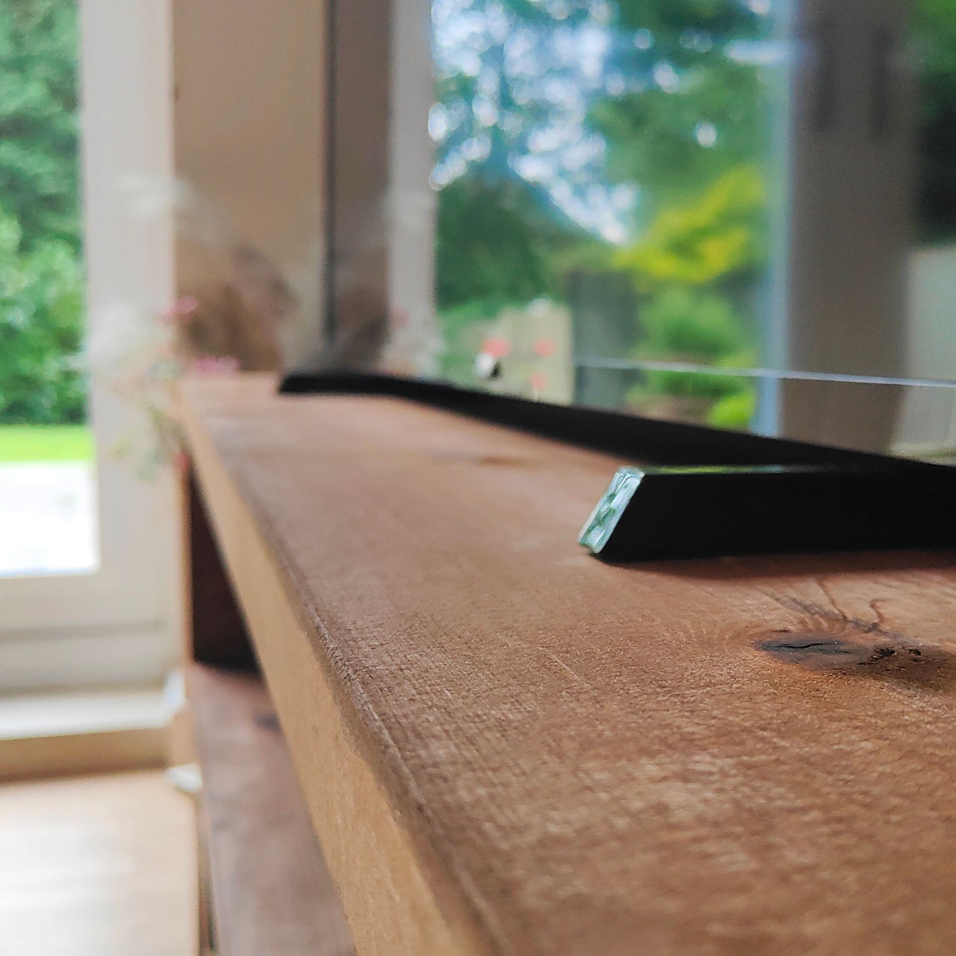 Rustic Solid Wood TV Unit – Handmade Farmhouse Media Console