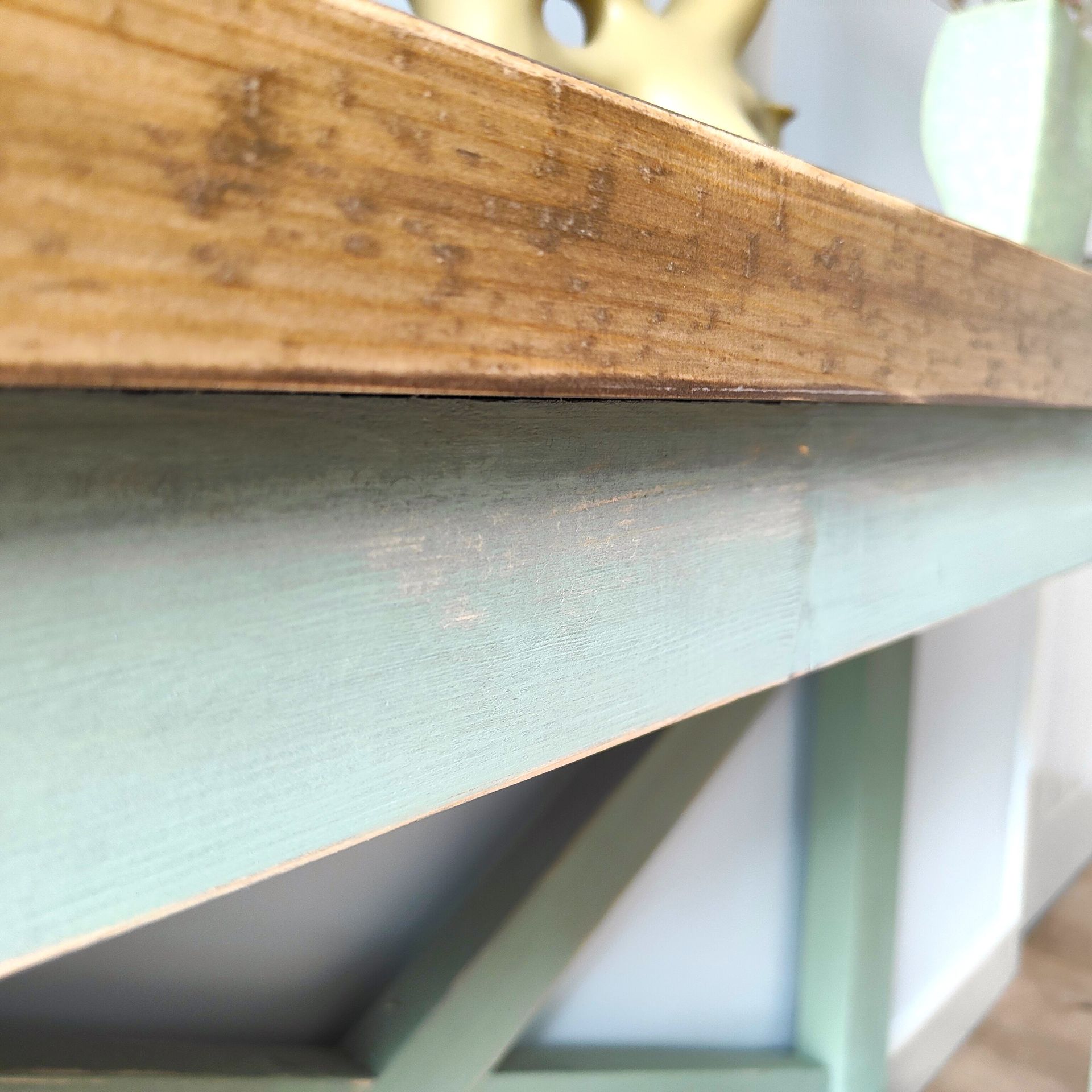 Handmade Farmhouse Console Table – Rustic Hallway Table with Shelf