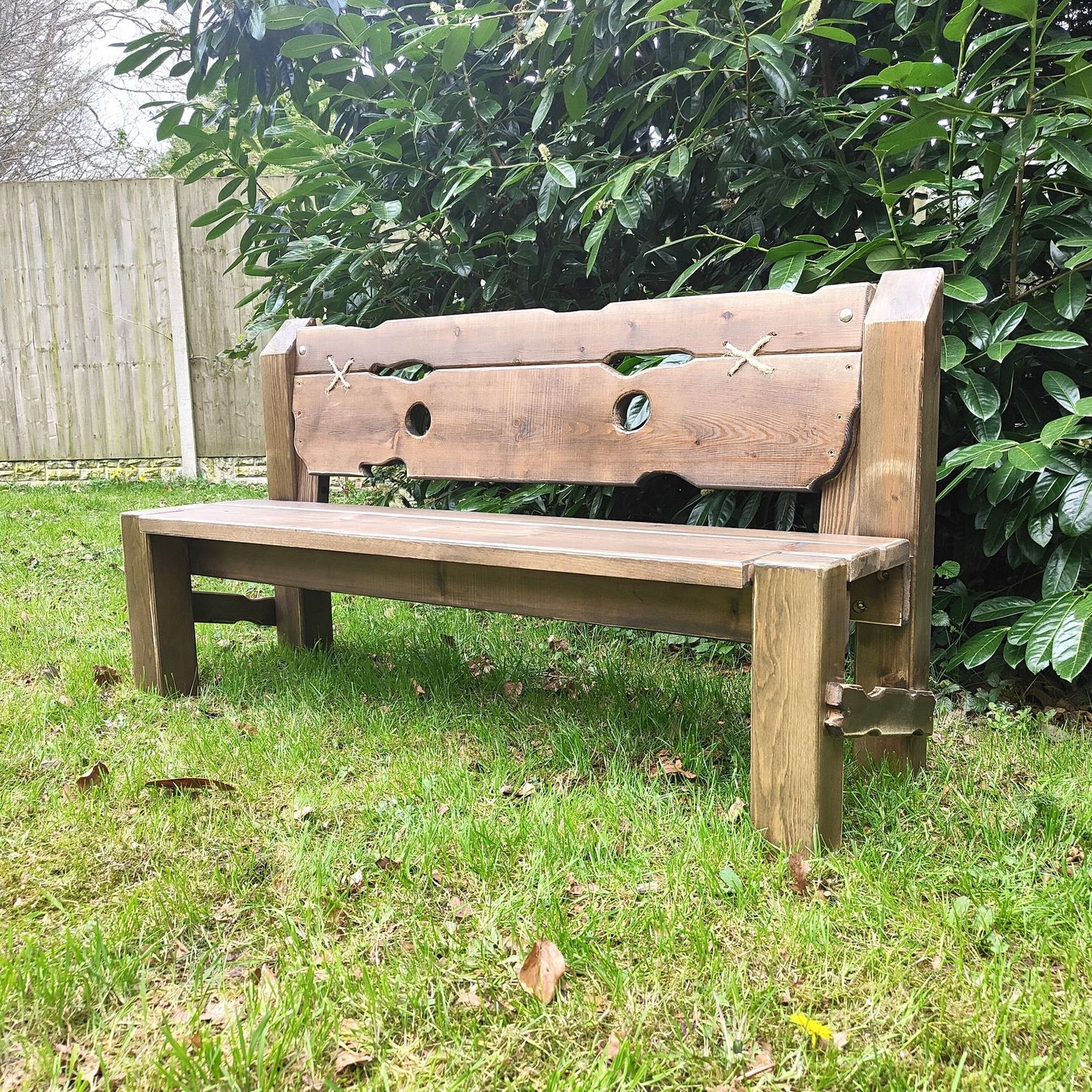 Rustic Garden Bench – Handmade Solid Wood Memorial & Patio Bench