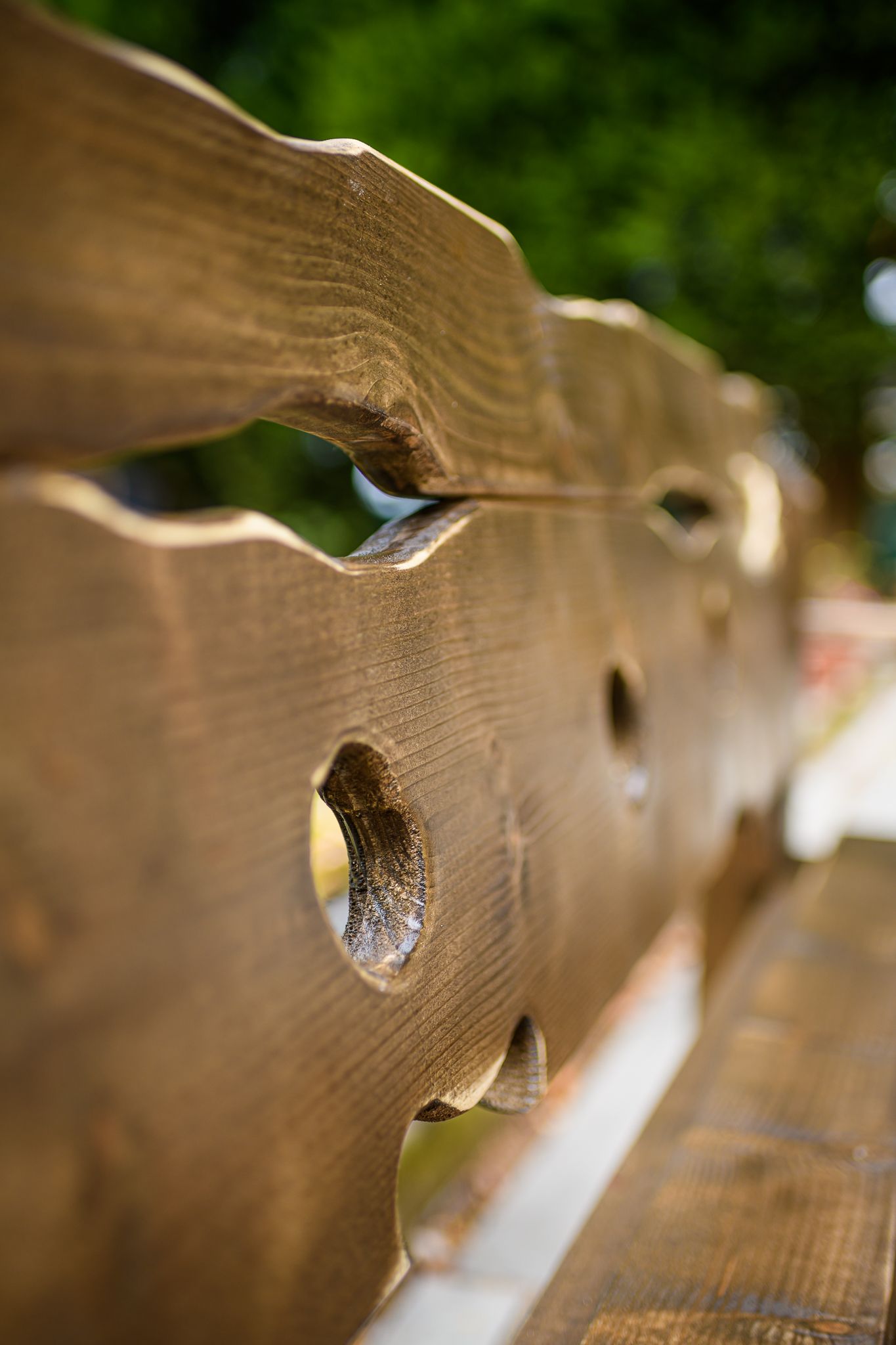Rustic Wooden Garden Bench – Handmade Memorial & Patio Seating