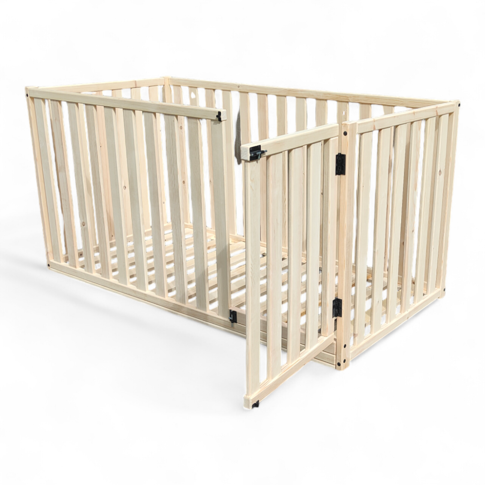 Toddler Floor Bed with Safety Rails & Slats - Handmade & Pre-assembled