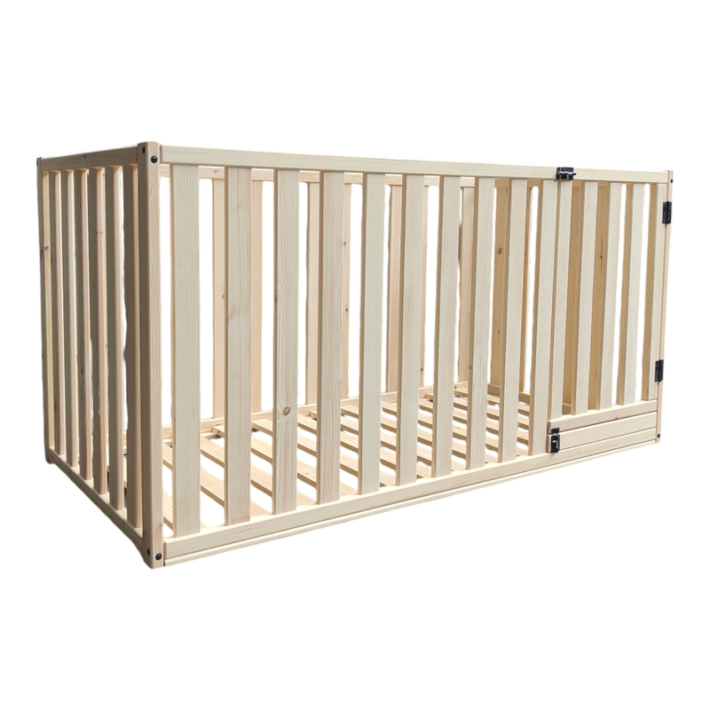 Toddler Floor Bed with Safety Rails & Slats - Handmade & Pre-assembled