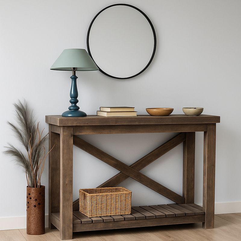 Handmade X-Frame Console Table – Rustic Hallway & Entryway Accent Table