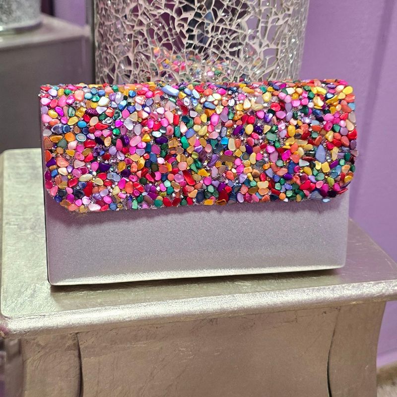 Bolso SOLAPA piedras plata