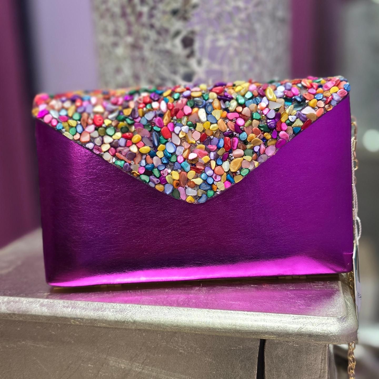 Bolso SOLAPA Piedras Fucsia