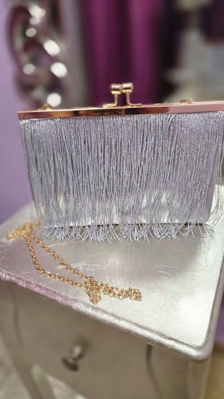 Bolso flecos plata