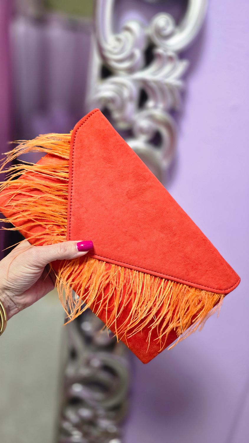 Cartera PLUMAS naranja