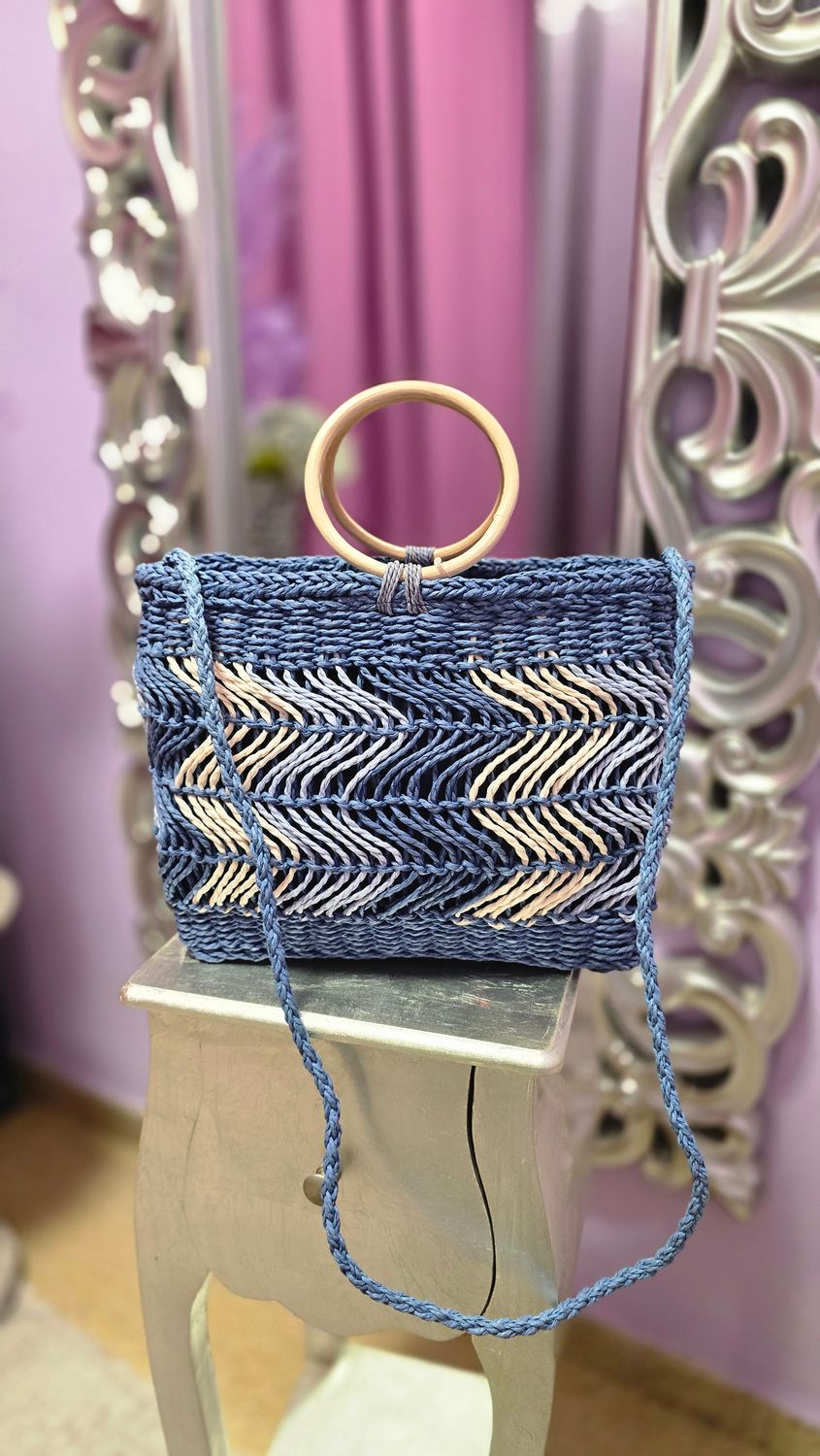 Cesto rafia Azul