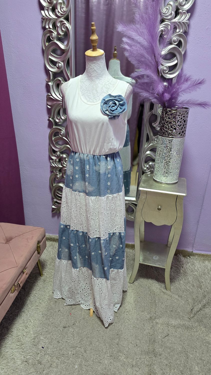 Vestido vaquero parcheado
