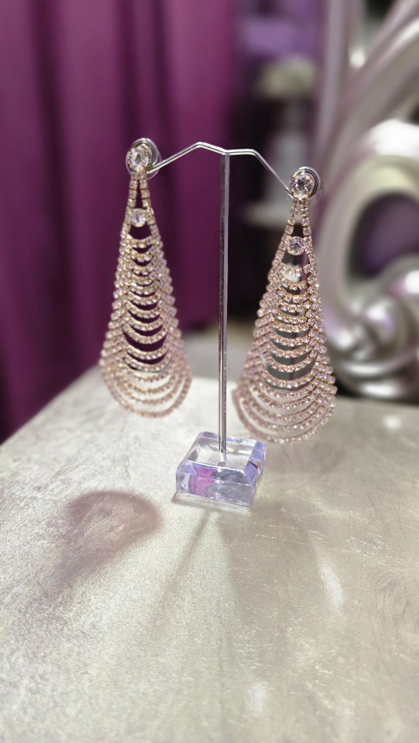 Pendientes LAGRIMAL  dorado circonitas