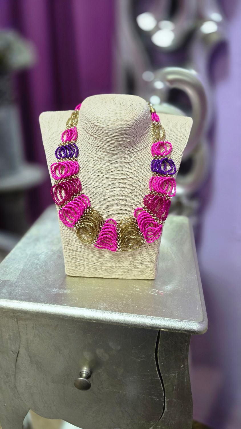 Collar JESSY fucsia malva