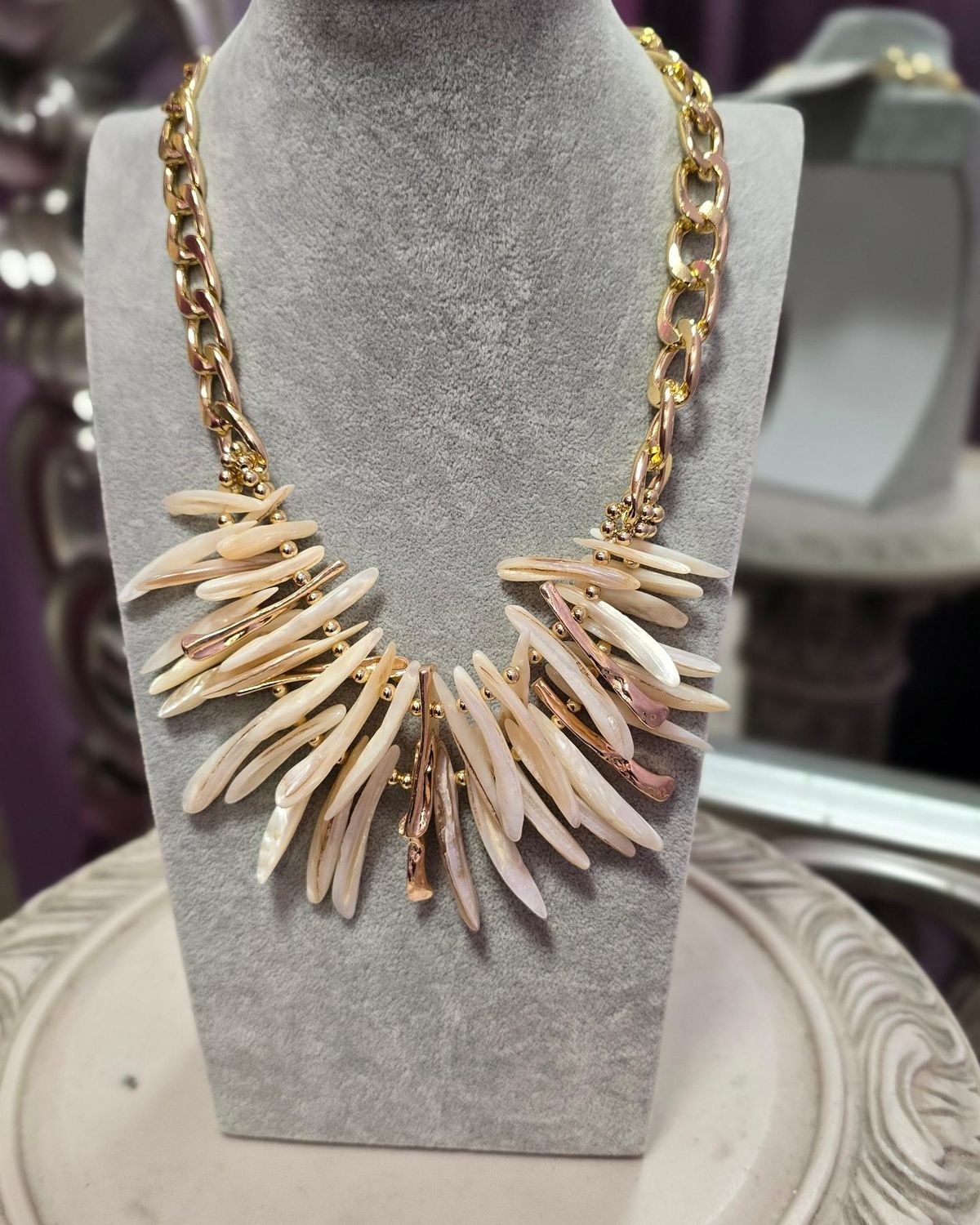 Collar DIENTES marfil