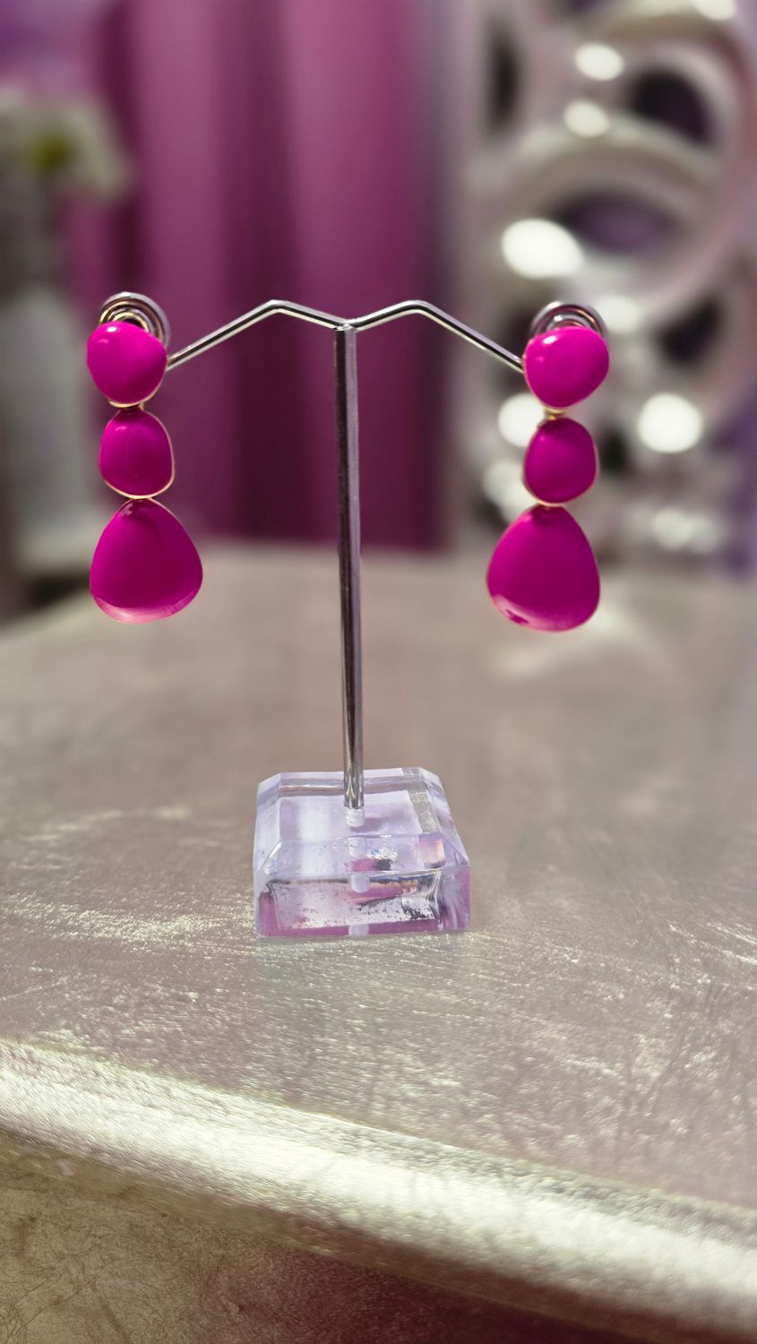 Pendientes PRISCILA  fucsia