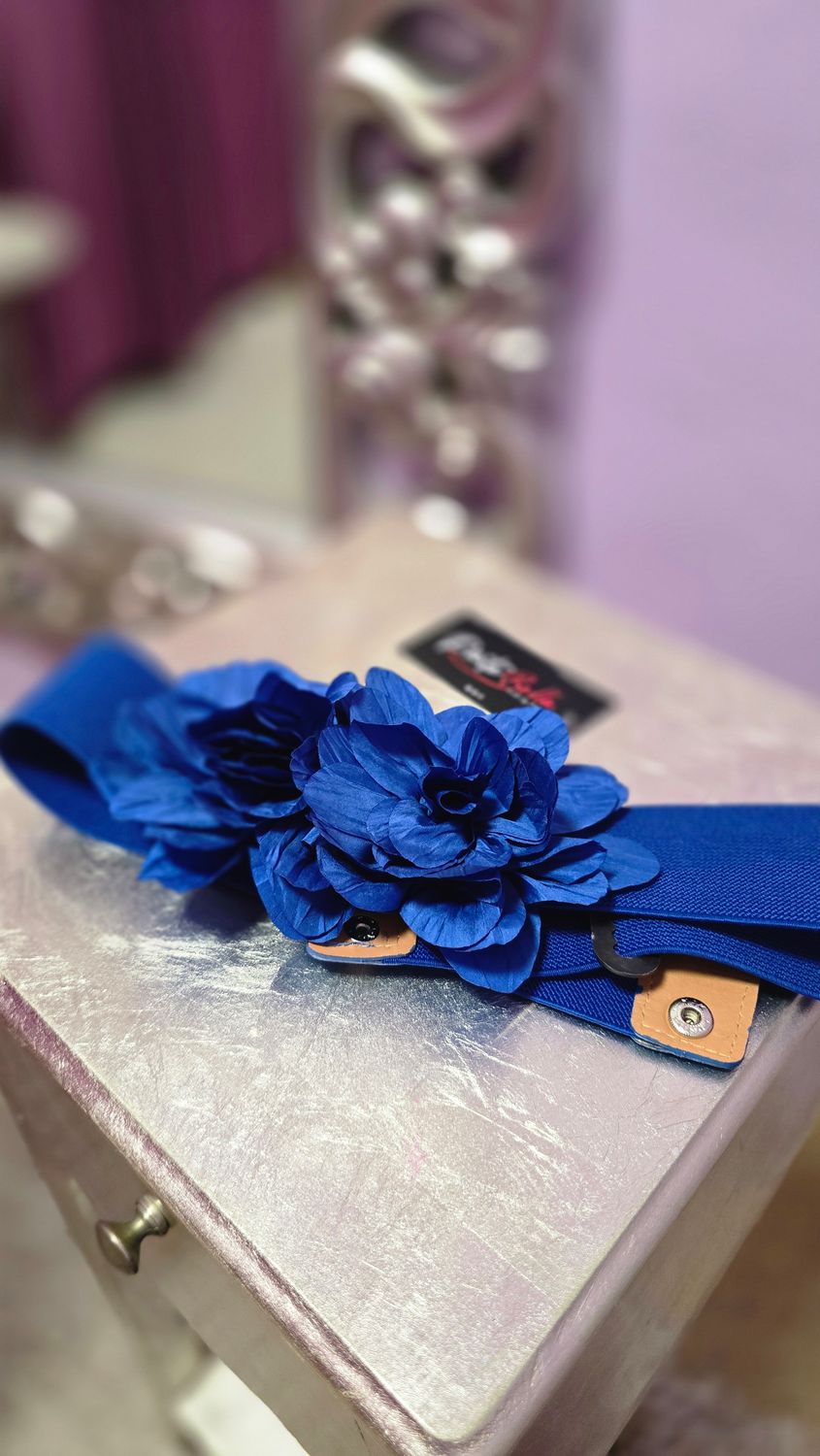 Cinturón elastic FLORES cian
