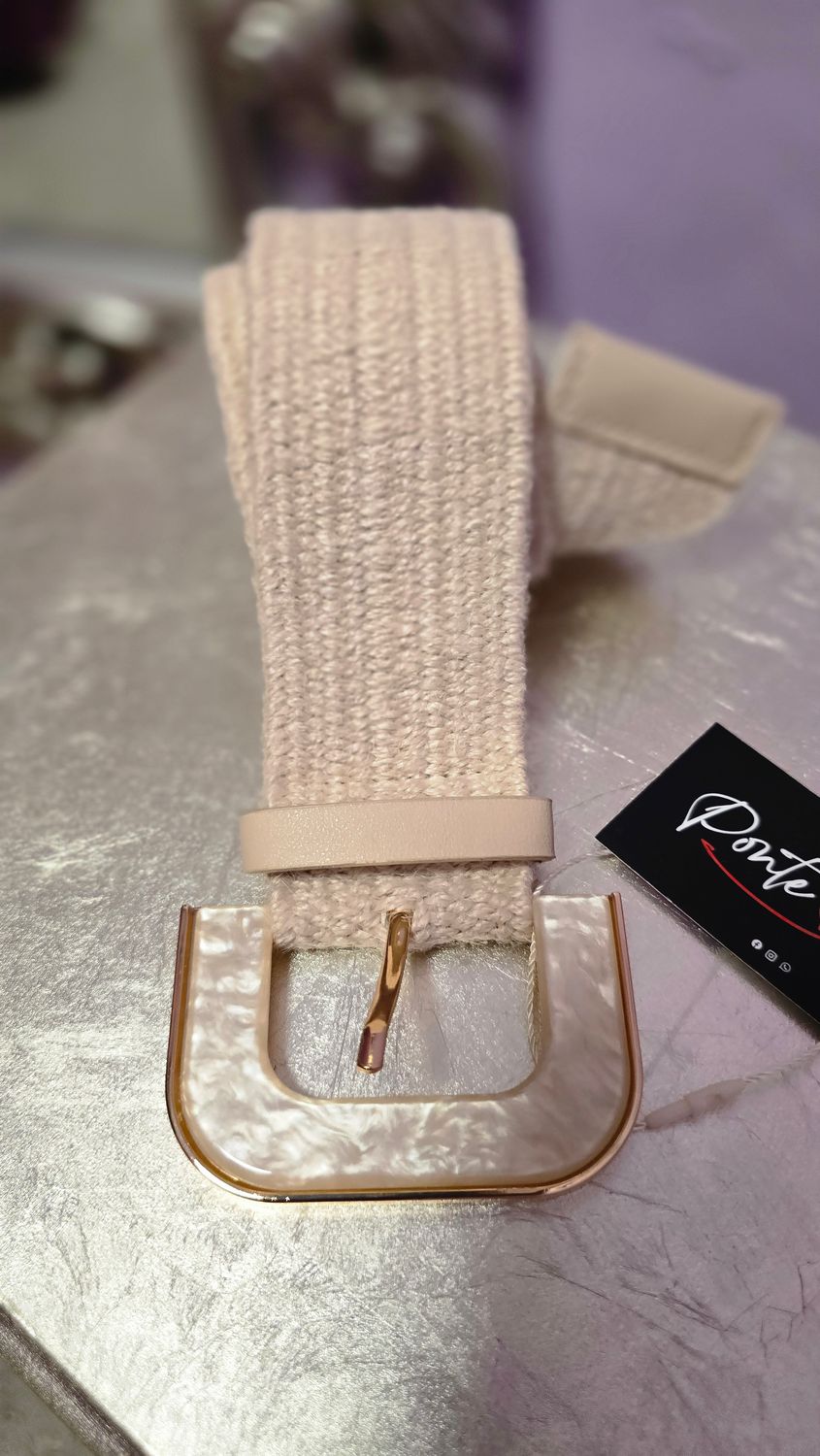 Cinturón elastic hebilla nacar