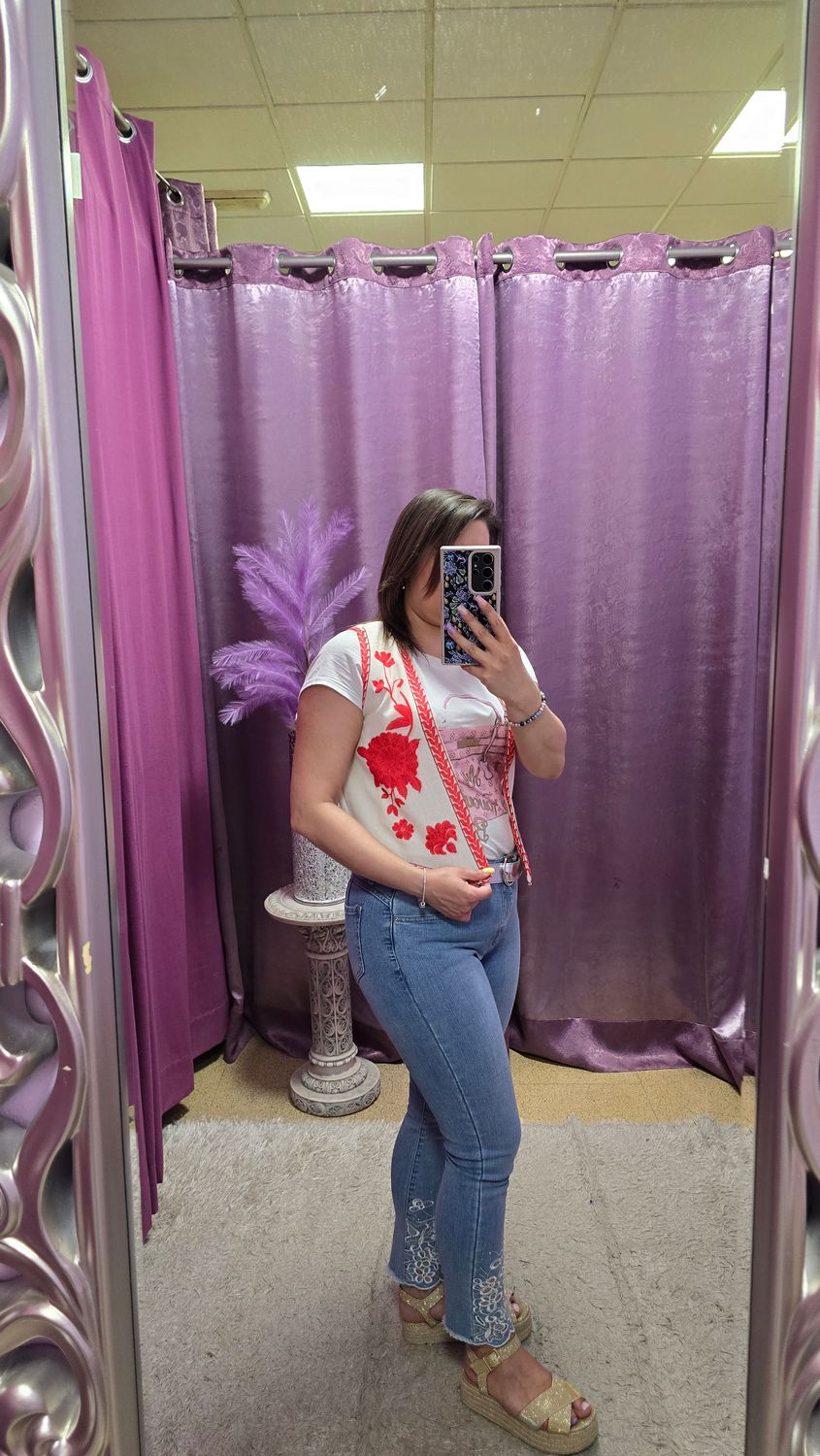 Chaleco FLOR rojo