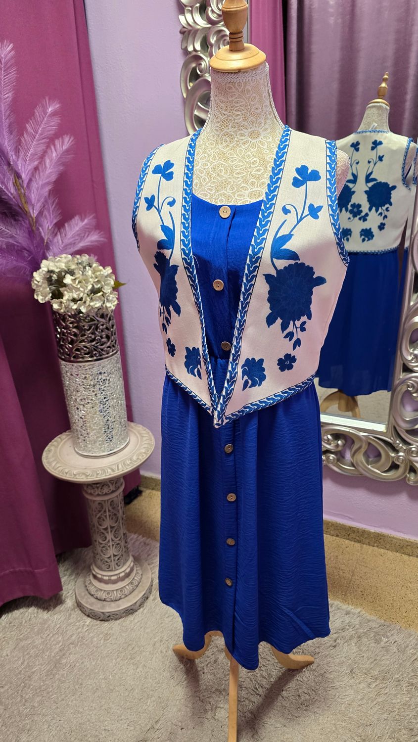 Chaleco FLOR azul