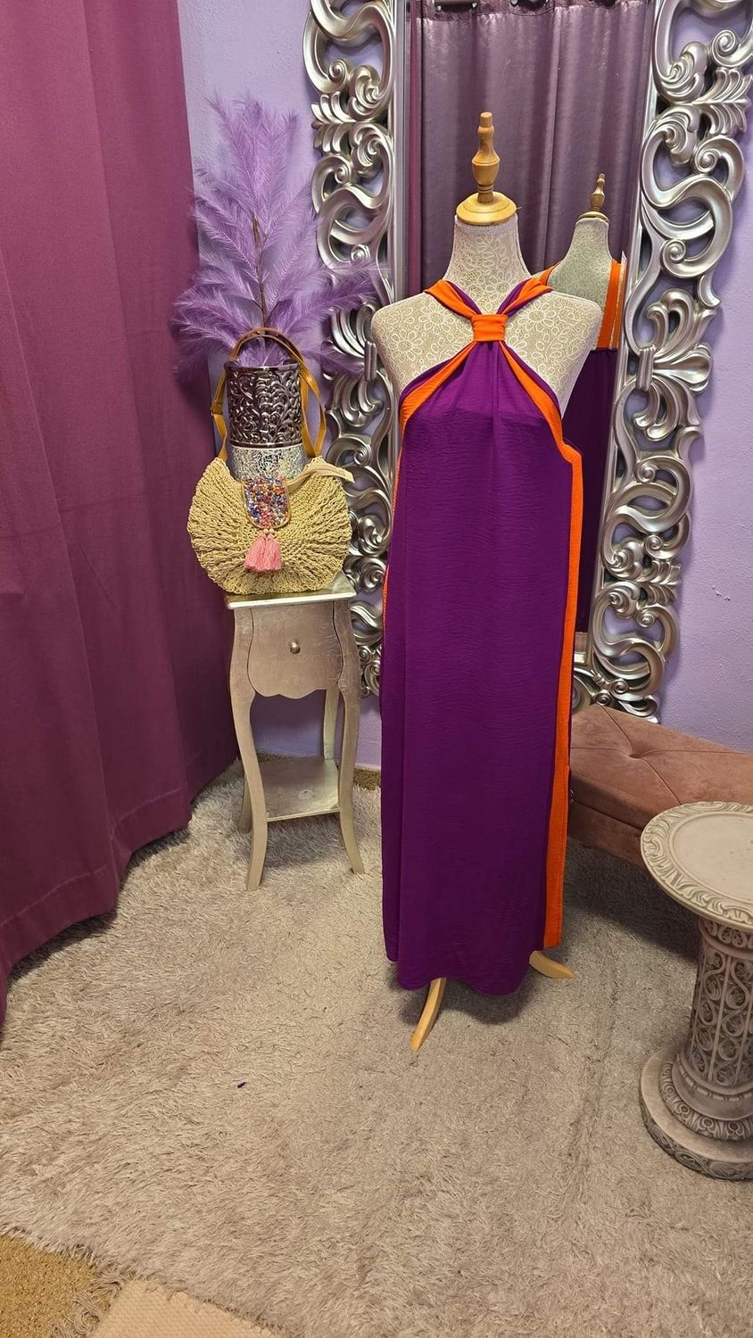 Vestido HALTER buganvilla filo