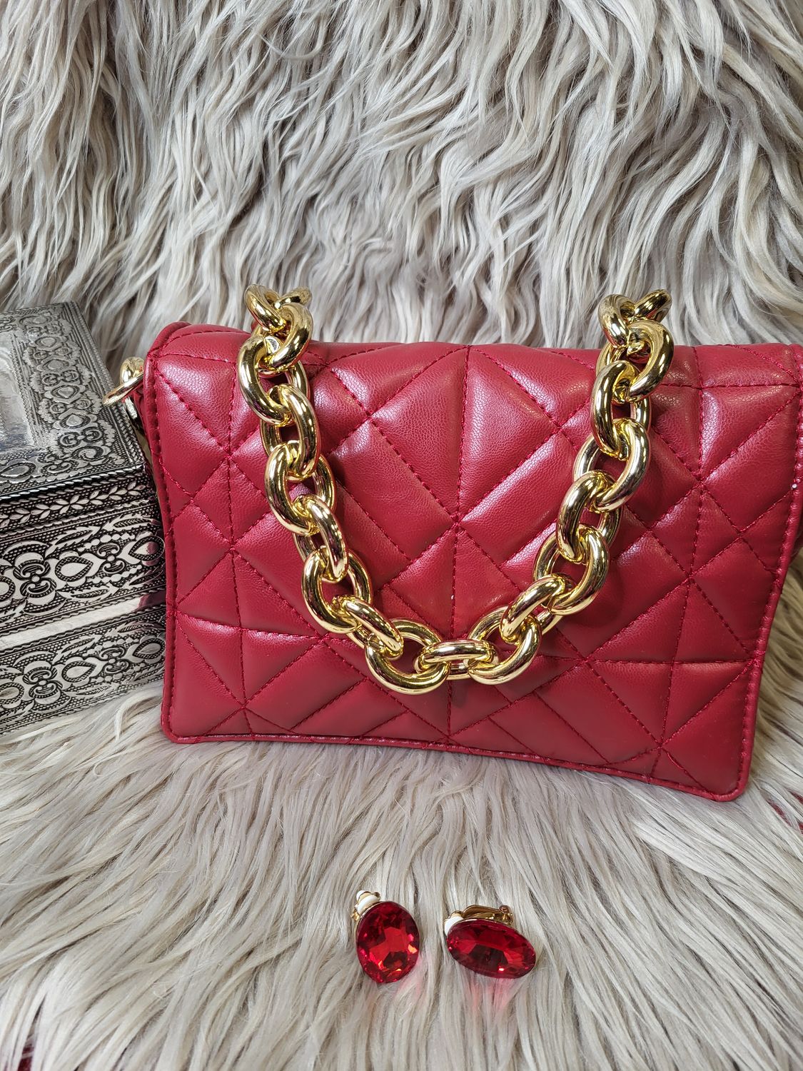 Bolso enguatado rojo