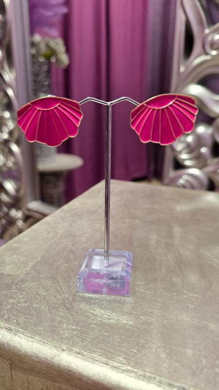 Pendientes CONCHA fucsia