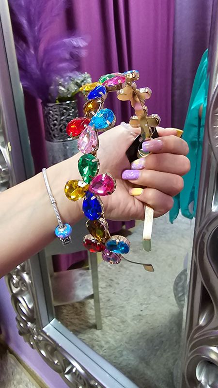Diadema colores flores cristal