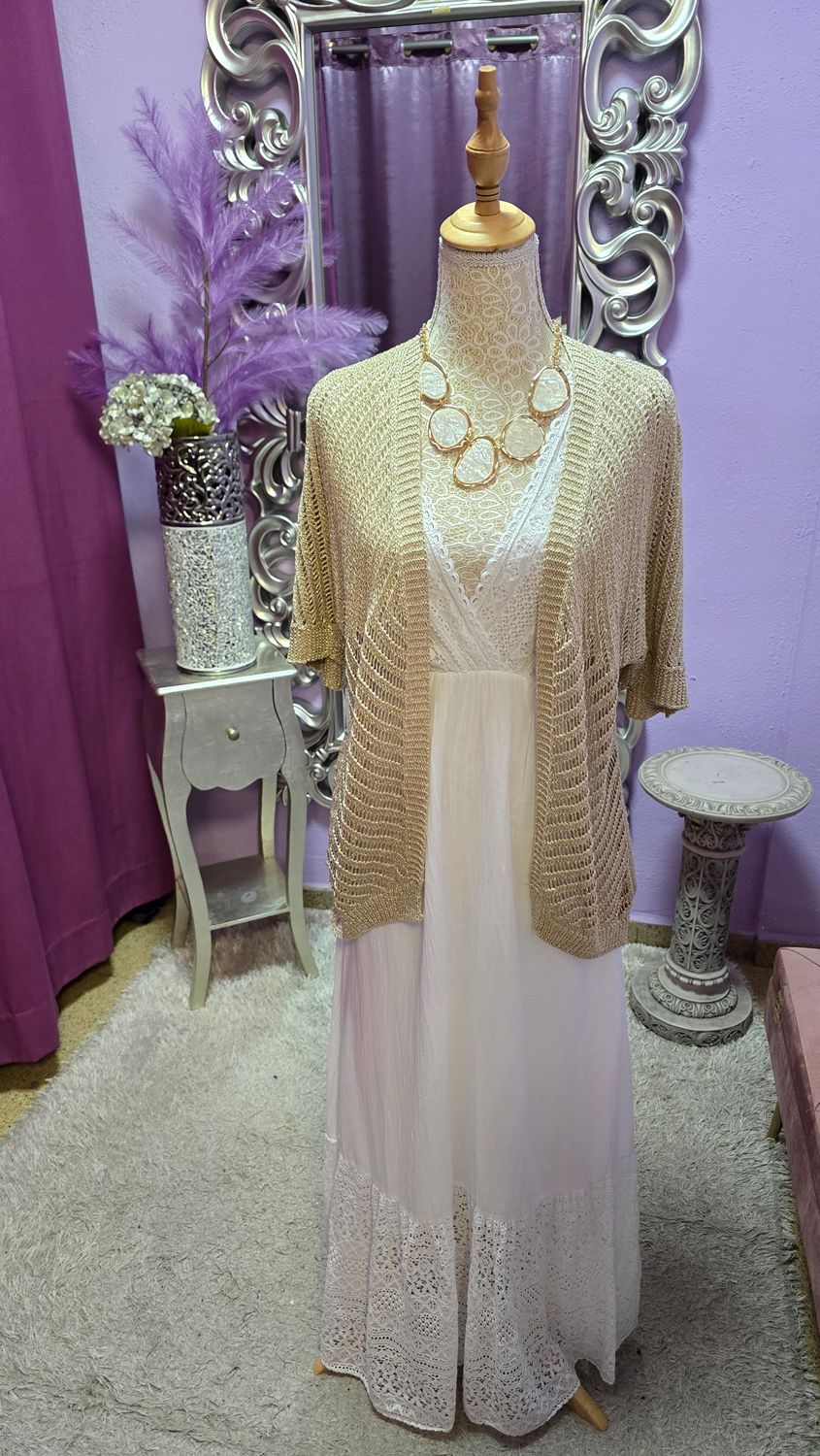 Chaqueta hilo MARY  brillo dorado