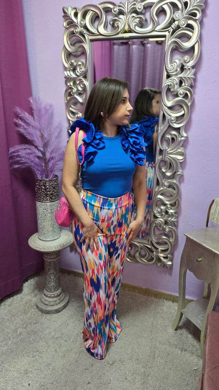 Top volantes canale azul Top volantes canale azul