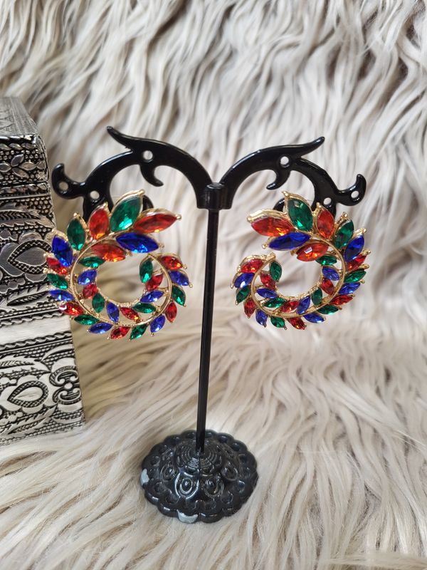 Pendientes ESPIRAL azul /rojo
