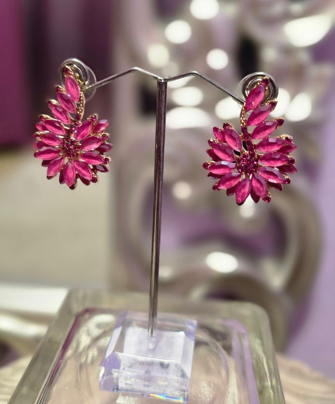 Pendientes REAL rosa