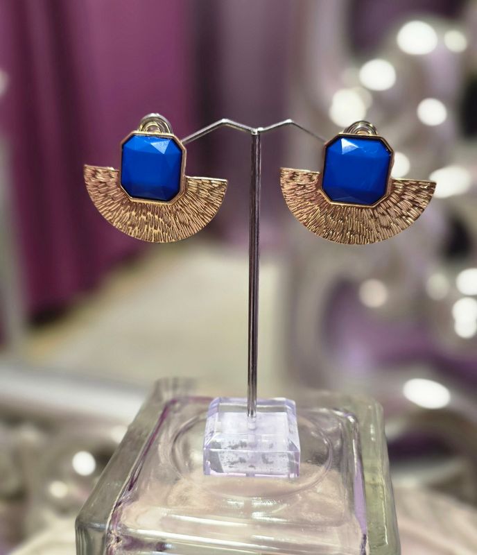 Pendientes  RECTBAN azul cian