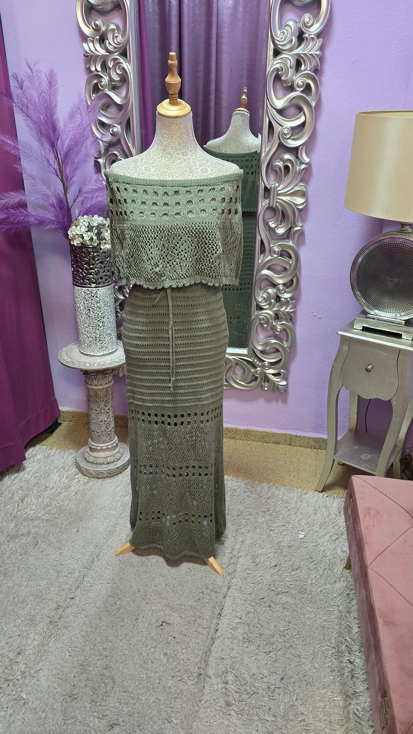 Vestido HILO verde militar