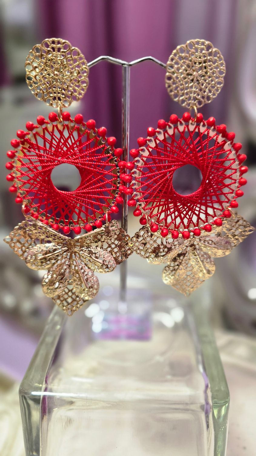 Pendientes LOLA rojos