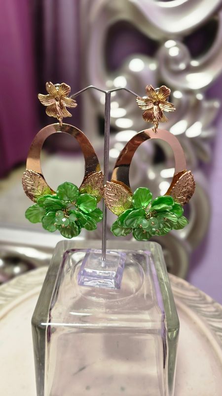 Pendientes ROSARIO verde