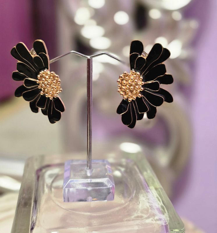 Pendientes GIRASOL negro
