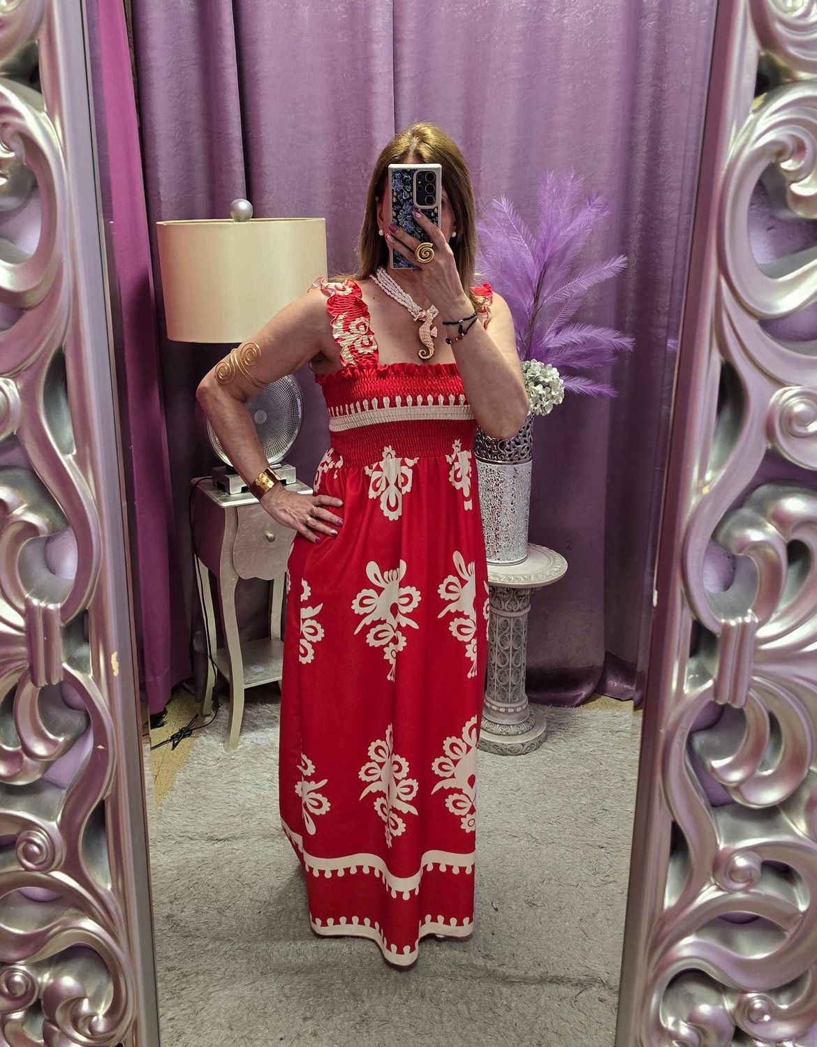 Vestido ALEJANDRA   Tirantes rojo