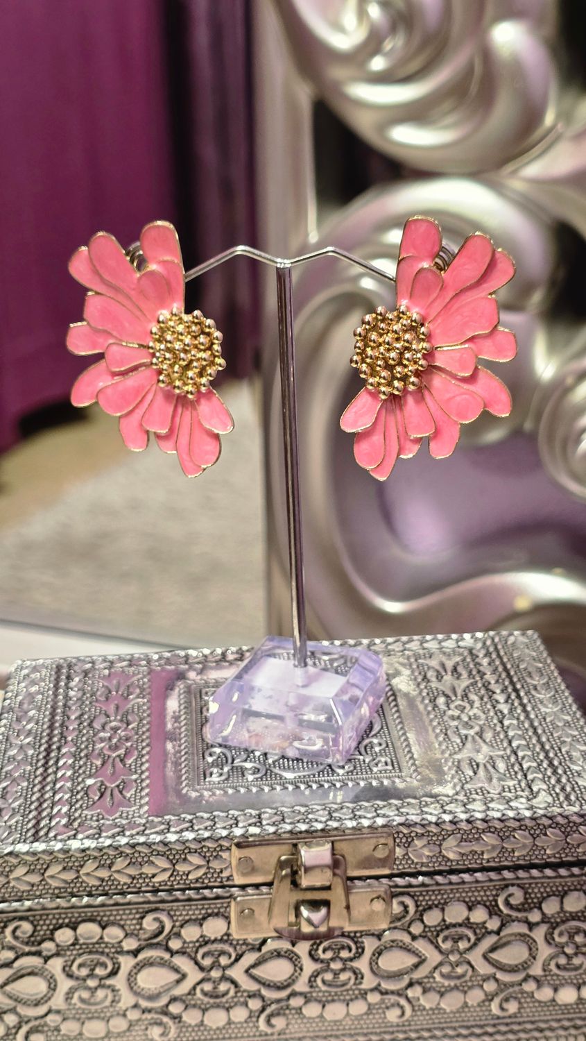 Pendientes GIRASOL rosa