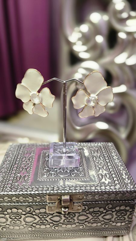 Pendientes FLORI blanco