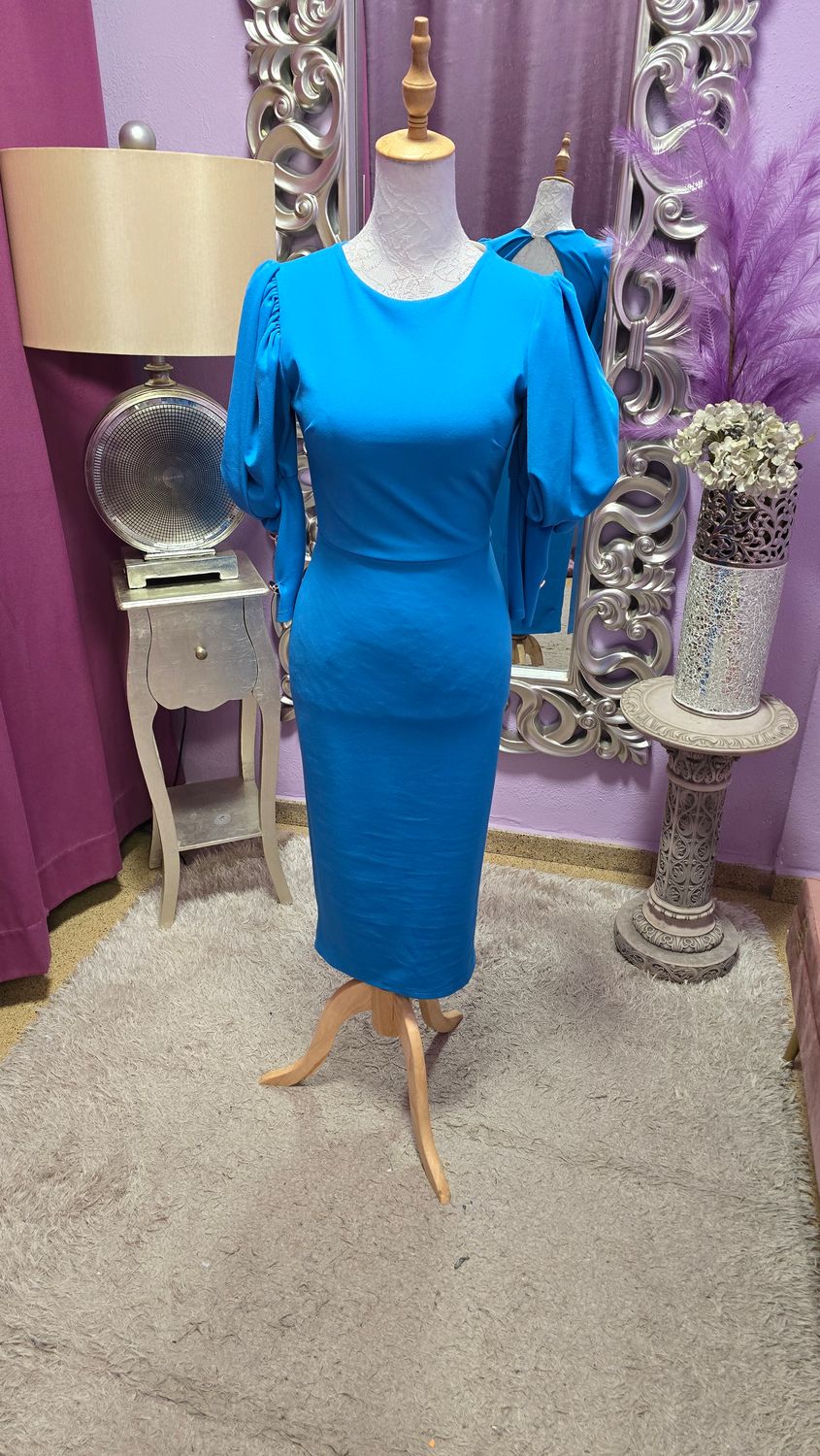 Vestido SOLEDAD  azul turquesa