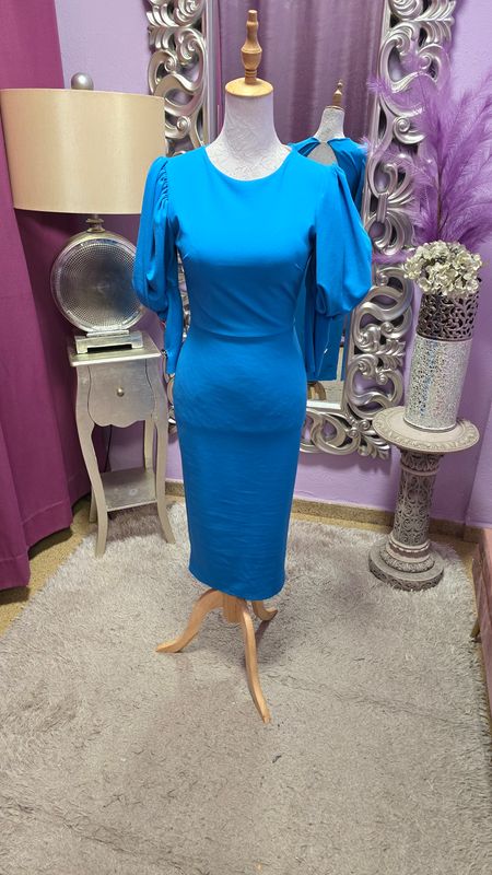 Vestido SOLEDAD  azul turquesa