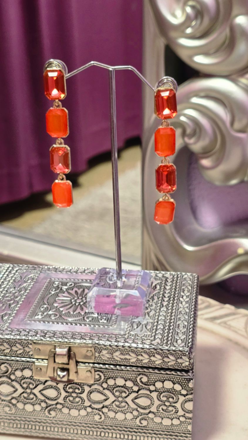 Pendientes coral /naranja