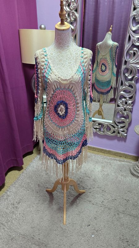 Camisola/pareo colores flecos