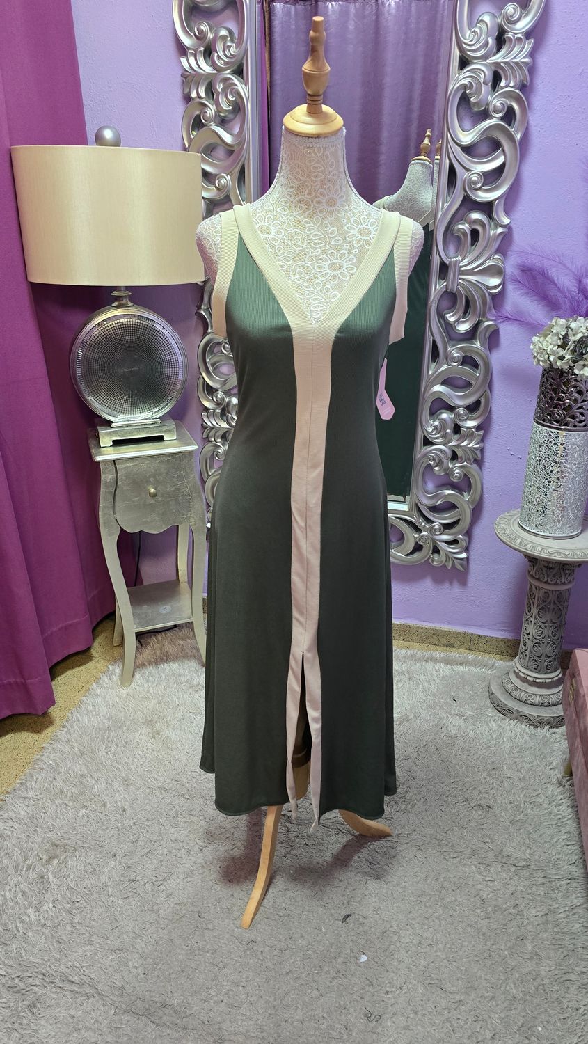 Vestido PURA verde militar