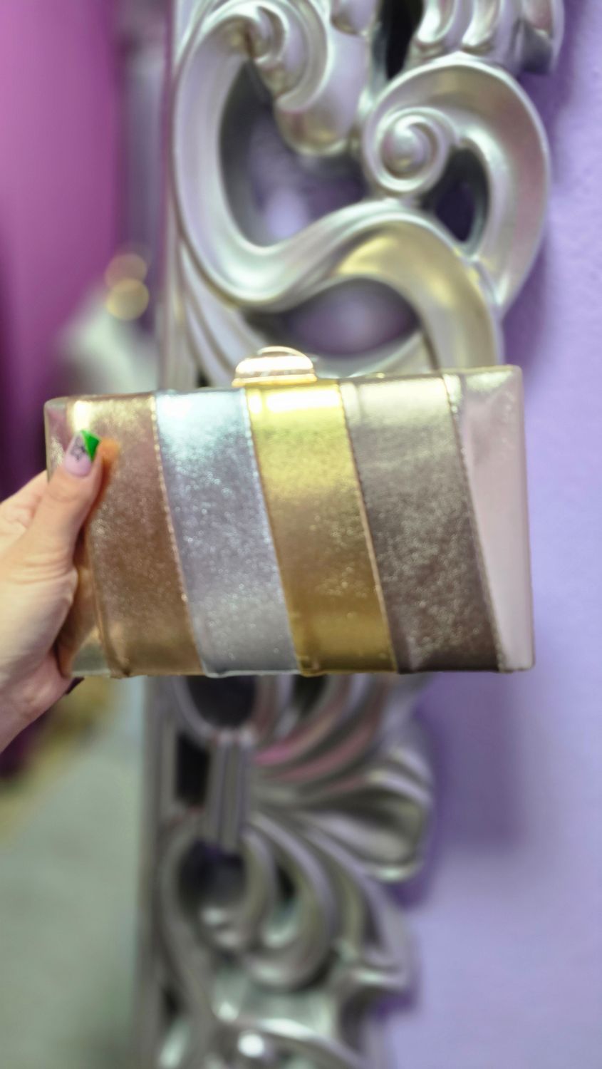Bolso franjas dorado/plata