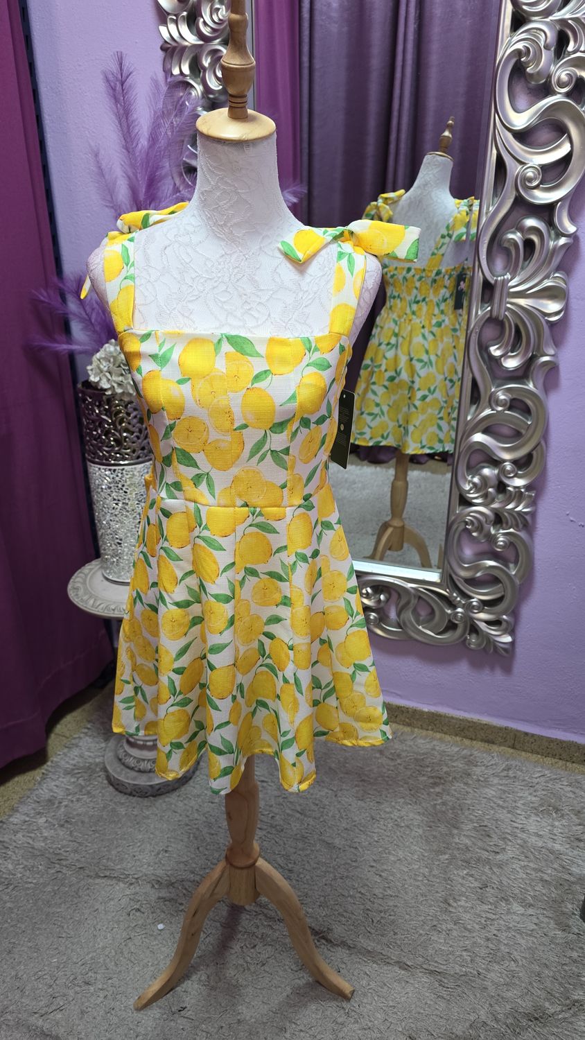 Vestido LIMON  blanco corto