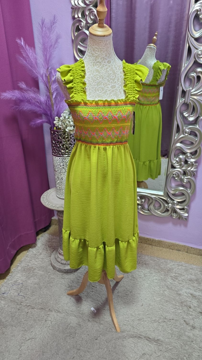 Vestido lima frunce indio