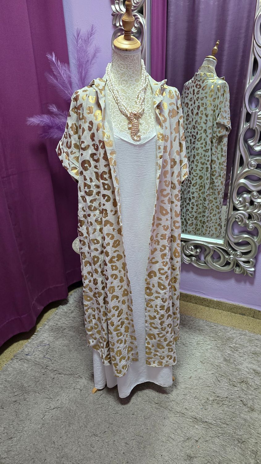 Kaftan camisero leopardo