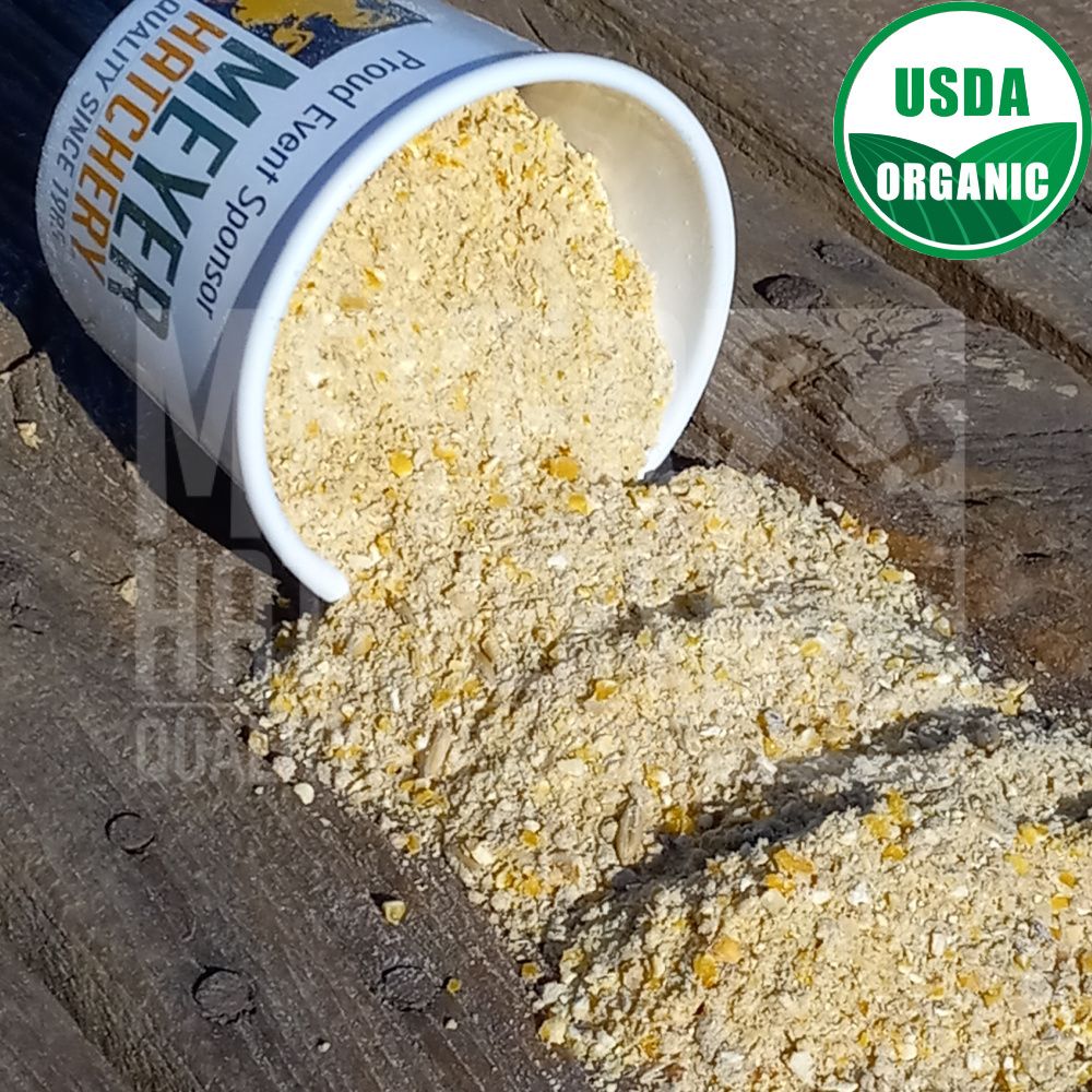 Organic Meyer Hatchery Feed, Weight: 50 lb bag, Formula: Chick Starter 20% Mash