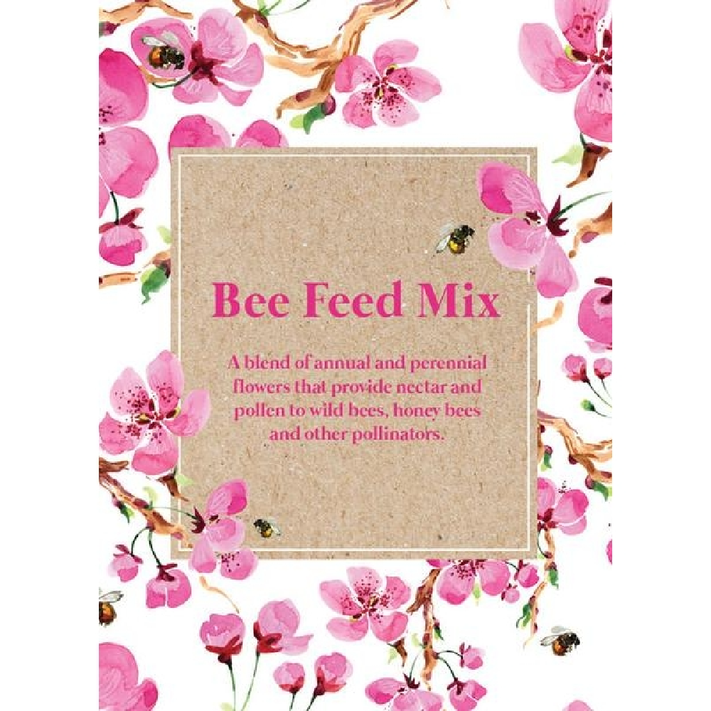 ​Bentley Seed Co Non-GMO Bee Feed Flower Mix, Packet Design: Pink Flowers