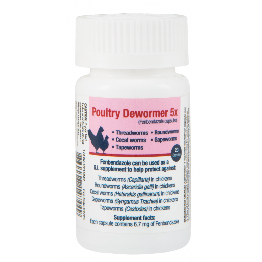 Poultry Dewormer 5x, Count: 20-Count Bottle