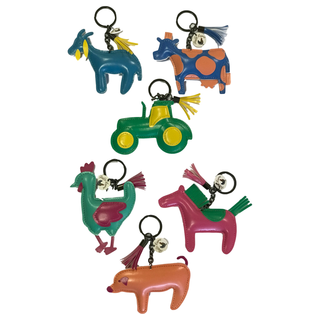 Fluffy Layers Stuffed Leather Keychains